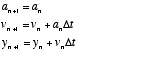 Equations implementing the Euler algorithm